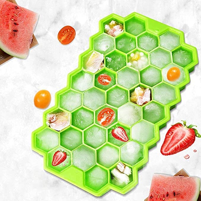 7161 Flexible Silicone Honeycomb Design 37 cavity Ice Cube Moulds Trays Small Cubes For Whiskey Tray For Fridge (Multicolor) DeoDap 7161 Flexible Silicone Honeycomb Design 37 cavity Ice Cube Moulds Trays Small Cubes For Whiskey Tray For Fridge (Multicolor) DeoDap
